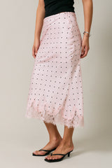 FALDA POLKA ROSA SATIN