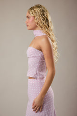 TOP POLKA CON MASCADA EN CUELLO