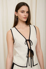 CONJUNTO BEIGE DE LINO