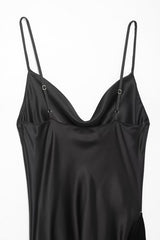 VESTIDO SATIN/GAMUZA CON BARBAS