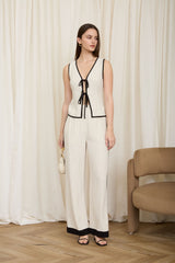 CONJUNTO BEIGE DE LINO