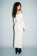 VESTIDO BLANCO CON DETALLE DORADO