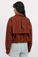 JACKET CORTA GAMUZA CON BOTONES