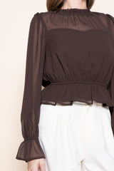 BLUSA MANGA LARGA CAFE BOHO