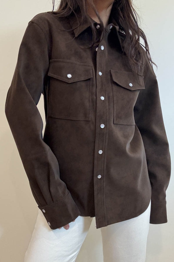 JACKET BASICA GAMUZA MARRÓN