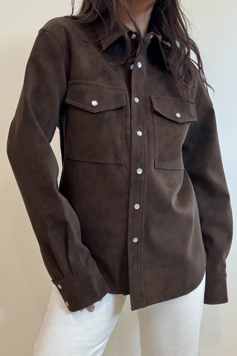 JACKET BASICA GAMUZA MARRÓN