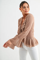 BLUSA CHIFON MOCHA