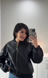 JACKET VINIPIEL OVERSIZE CUELLO PANA