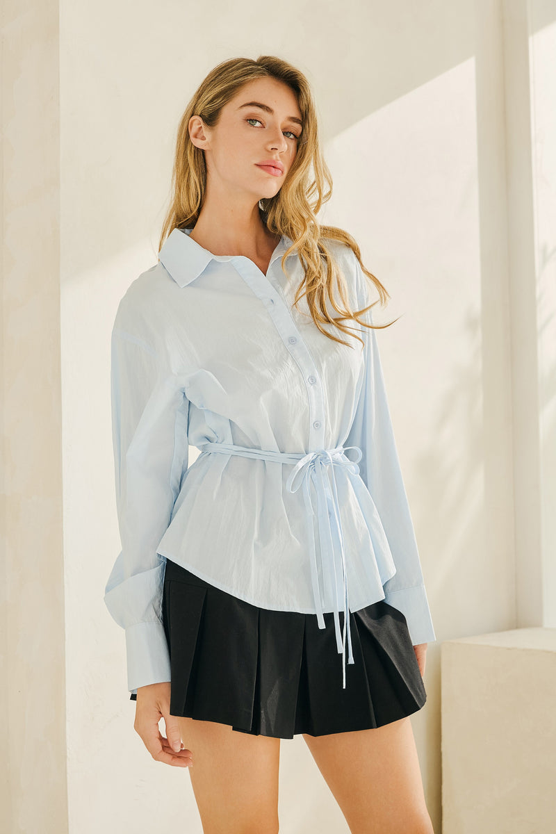 CAMISA OVERZISE DETALLE CINTURA