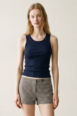 SHORT DE CUADROS AZUL