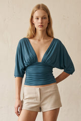 BLUSA CROP DE ESCOTE PROFUNDO