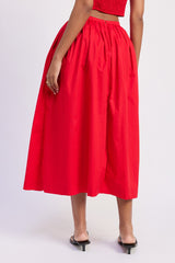 FALDA LARGA ROJA
