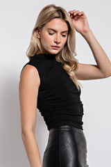 BLUSA BÁSICA SIN MANGAS MOCK NECK