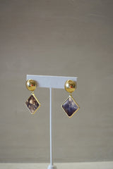 ARETES ROMBO GOLDEN MÁRMOL