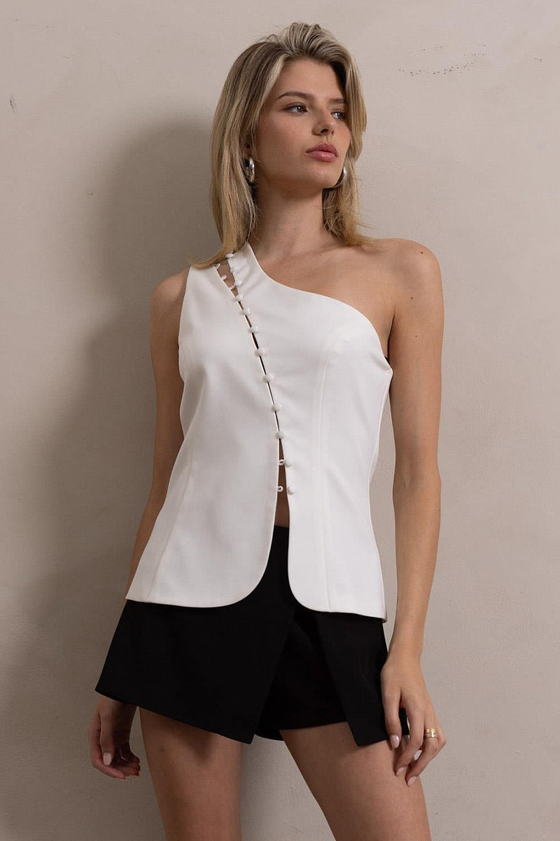 BLUSA BLANCA ASIMÉTRICA