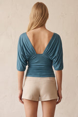 BLUSA CROP DE ESCOTE PROFUNDO