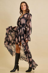 VESTIDO MULLET FLORAL MESH