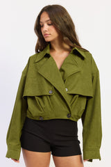 JACKET CORTA GAMUZA CON BOTONES