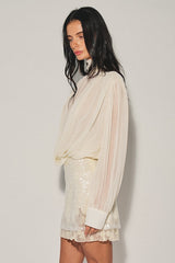 BLUSA CHIFON CON TRANSPARENCIA