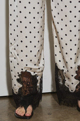 PANTALON SATIN POLKA CON ENCAJE