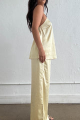 SET SATIN HALTER AMARILLO CLARO