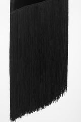 VESTIDO SATIN/GAMUZA CON BARBAS