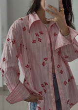 CAMISA OVERSIZED BORDADO EN PEDRERIA
