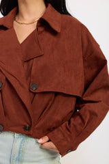 JACKET CORTA GAMUZA CON BOTONES
