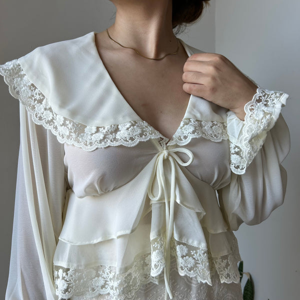 BLUSA BLANCA BOHEMIA MANGA LARGA
