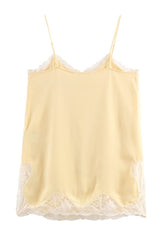 BLUSA AMARILLO CLARO CON ENCAJE