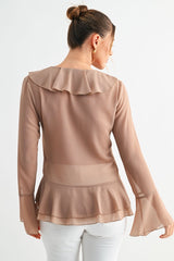 BLUSA CHIFON MOCHA