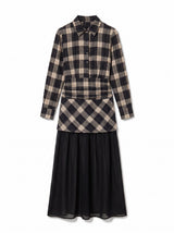 VESTIDO DE CUADROS CON FALDA MESH