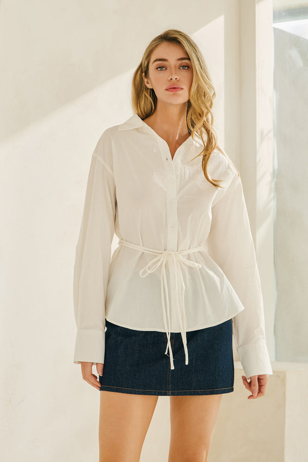 CAMISA OVERZISE DETALLE CINTURA