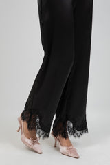 PANTALON ELEGANTE SATIN&ENCAJE