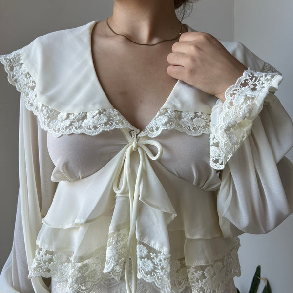 BLUSA BLANCA BOHEMIA MANGA LARGA