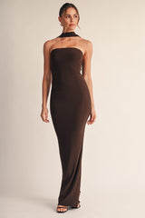 VESTIDO AJUSTADO CHOCOLATE