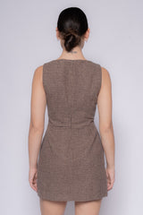 VESTIDO MINI CAFÉ TAUPE