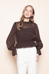 BLUSA MANGA LARGA CAFE BOHO