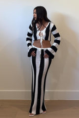 SET PLAYA CROCHET B&W