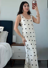 VESTIDO POLKA SATIN LISO
