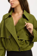 JACKET CORTA GAMUZA CON BOTONES