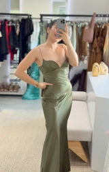 VESTIDO OLIVO SATIN