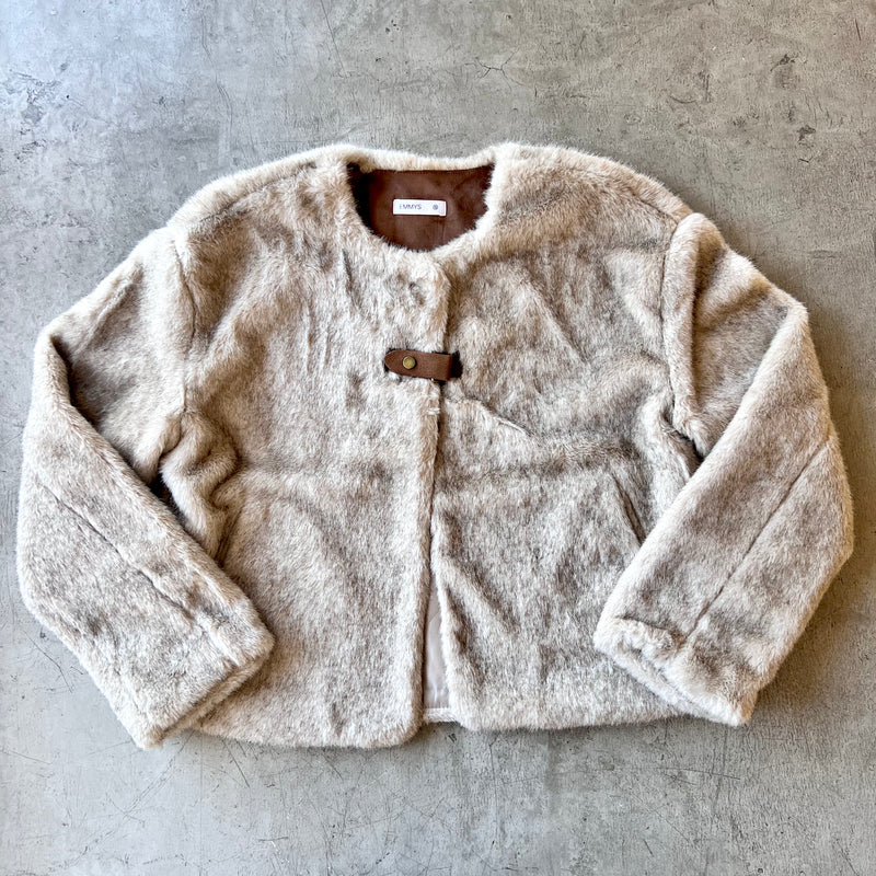 ABRIGO PELUDO DE UN BOTÓN