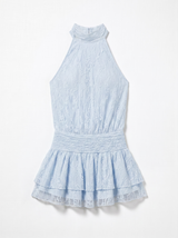 VESTIDO HALTER BABY BLUE DE ENCAJE