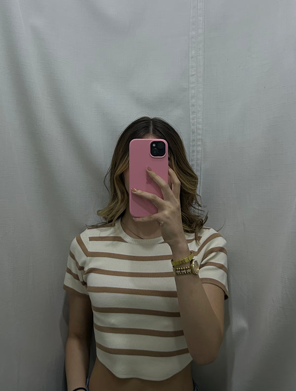 BLUSA DE RAYAS BEIGE