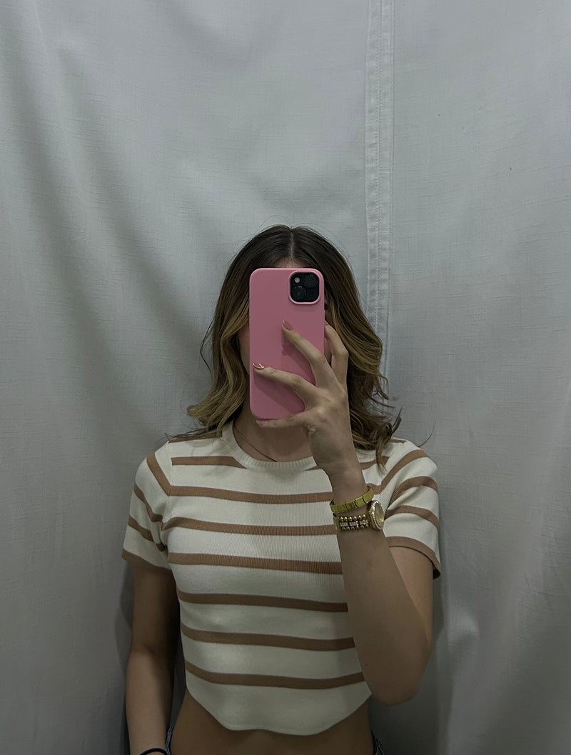 BLUSA DE RAYAS BEIGE