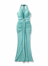 VESTIDO CORRUGADO TURQUESA