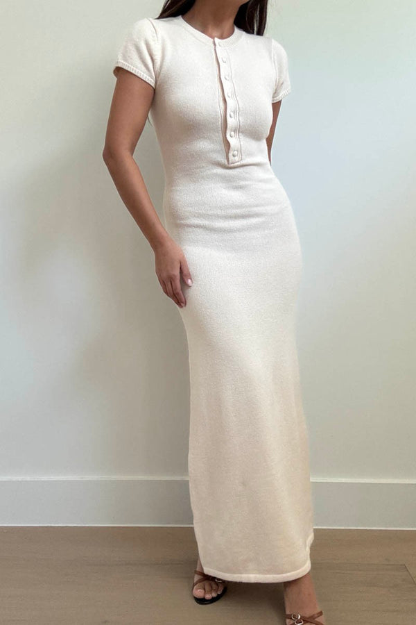 VESTIDO DE PUNTO BEIGE
