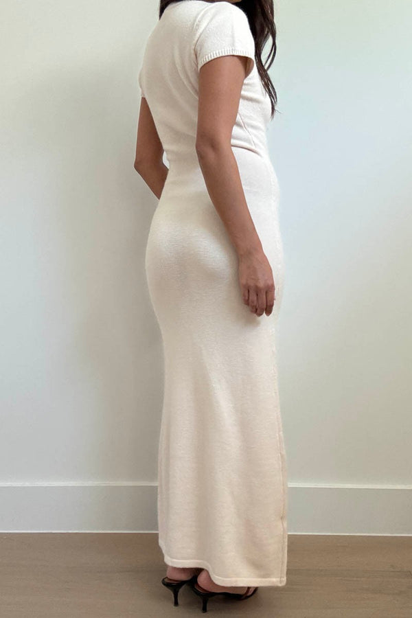 VESTIDO DE PUNTO BEIGE
