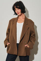 BLAZER OVERSIZE ESTRUCTURADO COLOR CHOCOLATE